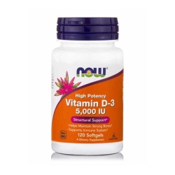 NOW Foods Vitamin D3 5000IU 120 Softgels