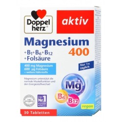Doppelherz Magnesium + B1, B6, B12, + Folic Acid 30 Tablets