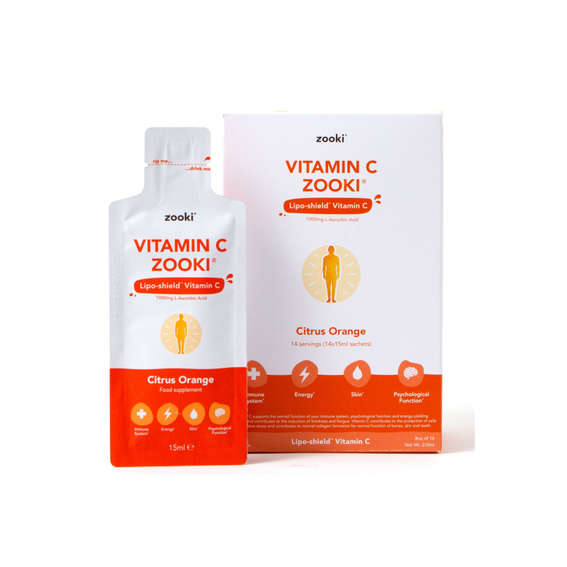 Zooki Vitamin C 1g Citrus Orange 14 x 15ml