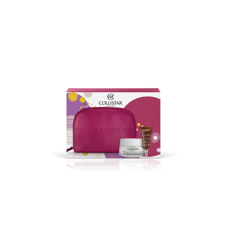Collistar Set 2025 Face Collagen Malachite Cream + Hyaluronic Drops + Peptides Eye Contour