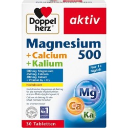 Doppelherz Magnesium 500 N + Calsium + Potassium 1 + 1 30 Tablets