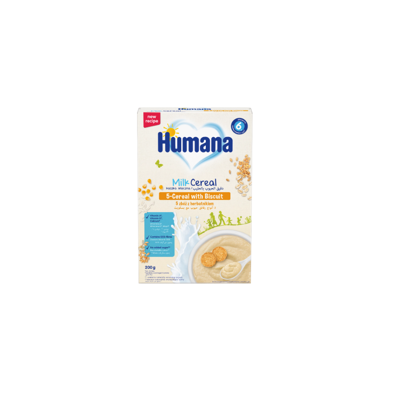 Humana Mc 5-Cereals With Biscuit 200g 6 +