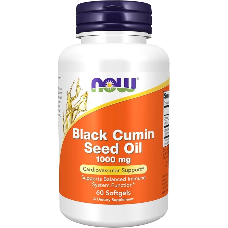 NOW Foods Black Cumin Seed Oil 1000mg 60 Softgels