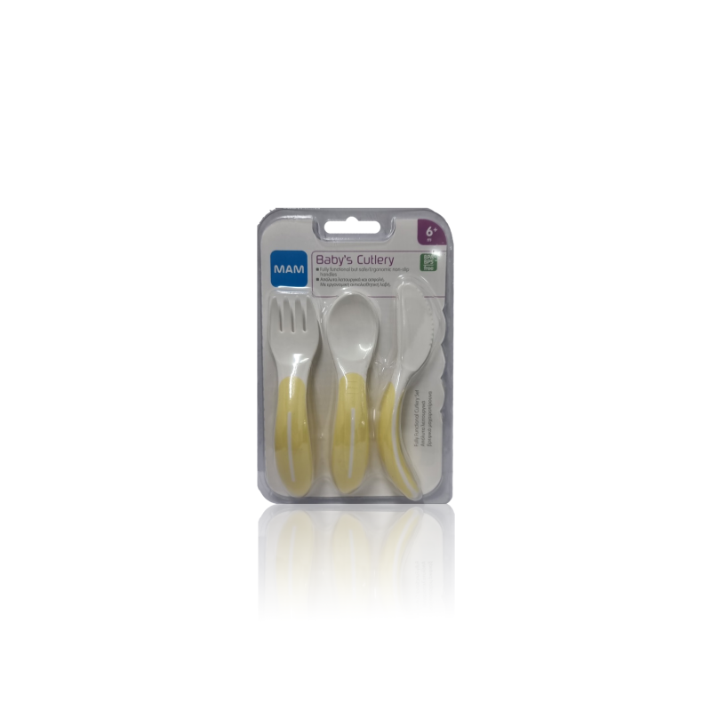 Mam Spoon Fork Knife 6M + Yellow 776239