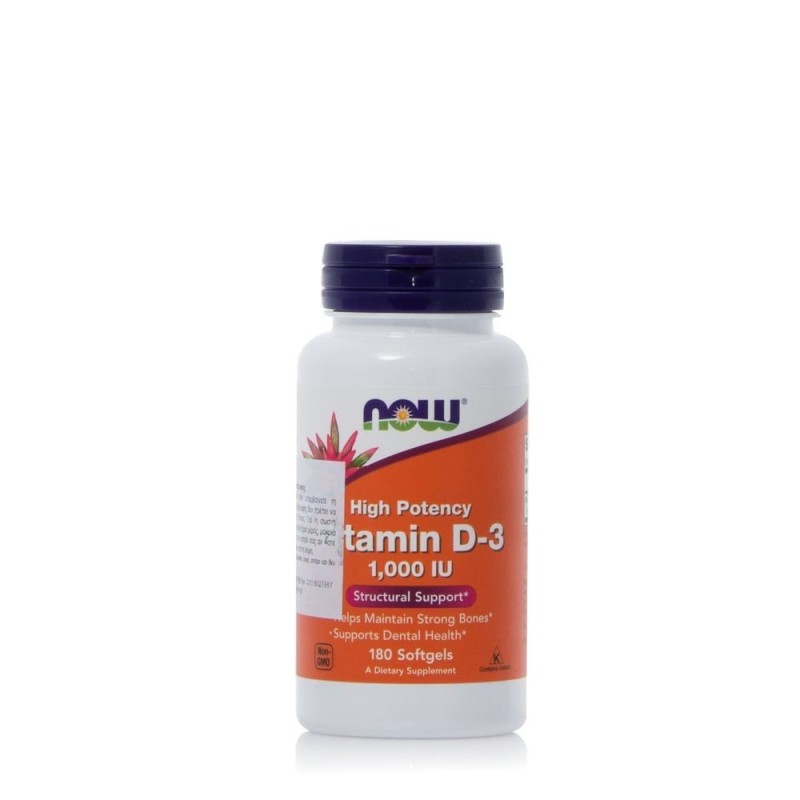 NOW Foods Vitamin D3 1.000IU, 180 Softgels