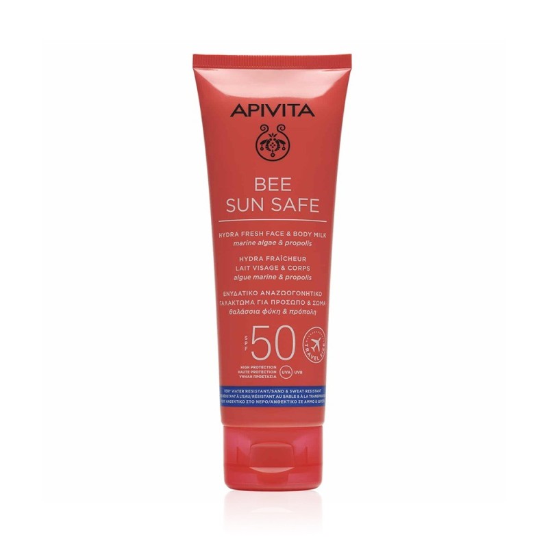 Apivita Bee Sun Safe Hydra Fresh Face & Body Milk Travel Size Hydrating SPF50 100ml