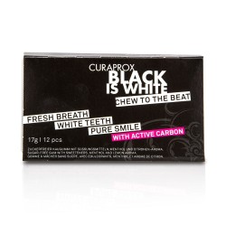 Curaprox Black Is White Chew To The Beat Chewing Gum Mint Lemon 12 Pcs