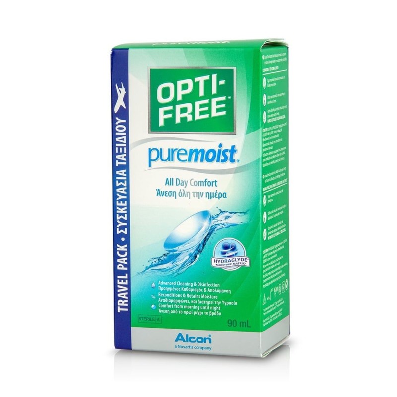 Alcon Opti Free Puremoist Hydraglyde Travel Pack Contact Lens Solution 90ml