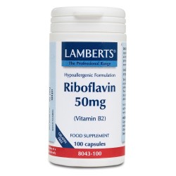 Lamberts Riboflavin 50mg (Vitamin B2), 100 Capsules