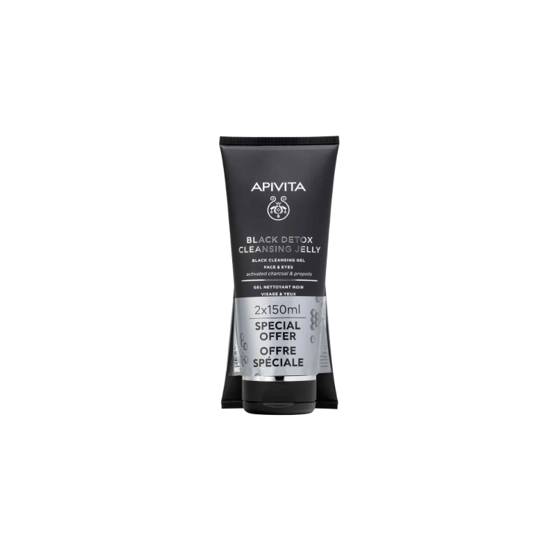 Apivita Black Detox Cleanser Gel Special Offer 2 x 150ml